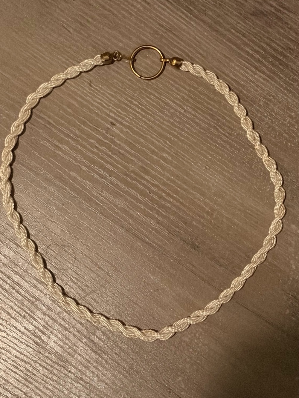 Vintage Ivory Seed Bead Torsade Necklace Twisted Multi Strand Gold Tone Clasp